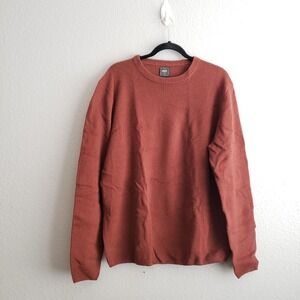 Soft Cloth Crewneck Sweater Mens Size L Cherrywood Merino Wool Jersey Sweatshirt